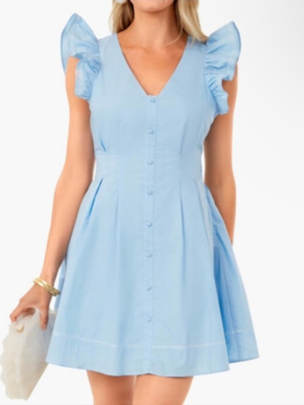 Hyacinth House Kay Blue Ruffle Mini Tank Dress Size XS
